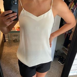 White silk tibi tank top